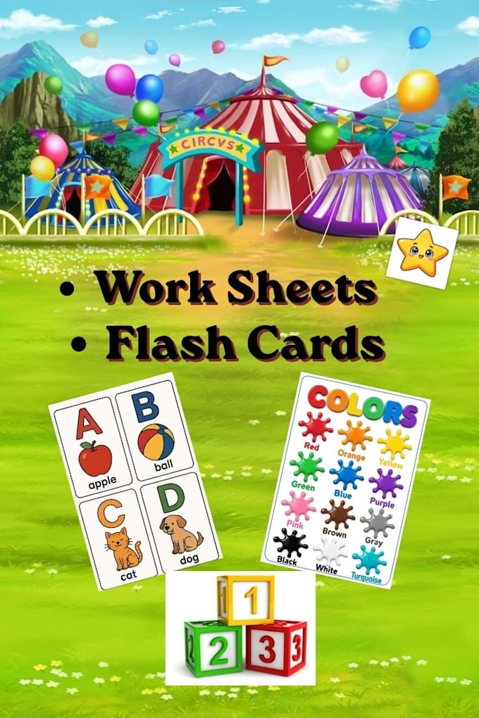 design attractive educational flashcards and worksheets