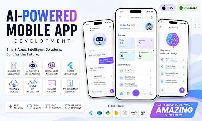 do develop ai mobile apps, ai chatbots and custom ai app builder