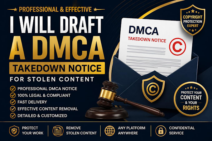 draft a dmca takedown notice for stolen content