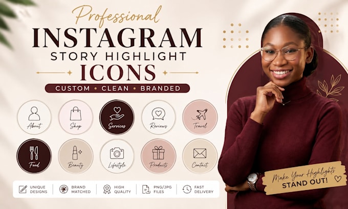 design professional instagram story highlight icons