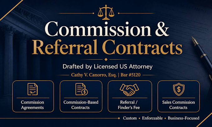 prepare commission based contracts for employees and contractors