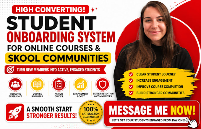 student onboarding system for online courses and skool communities