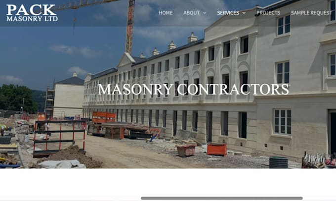 design wix masonry contractor website concrete brick stone mansory website
