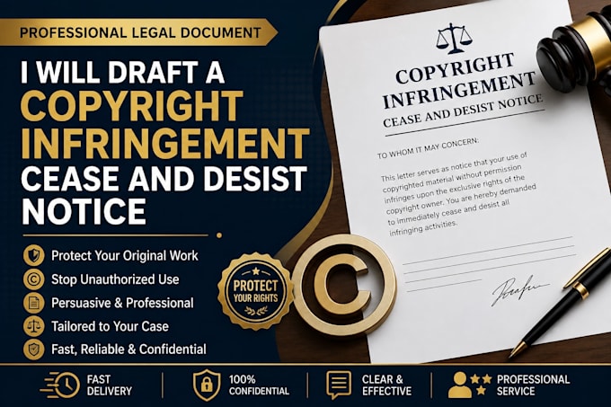 draft a copyright infringement cease and desist notice