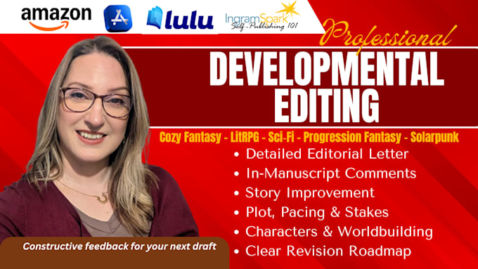 developmental edit cozy fantasy, litrpg, cozy sci fi, solarpunk novels editor