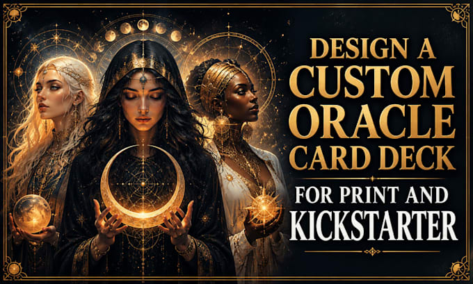 design a custom oracle card deck for print and kickstarter
