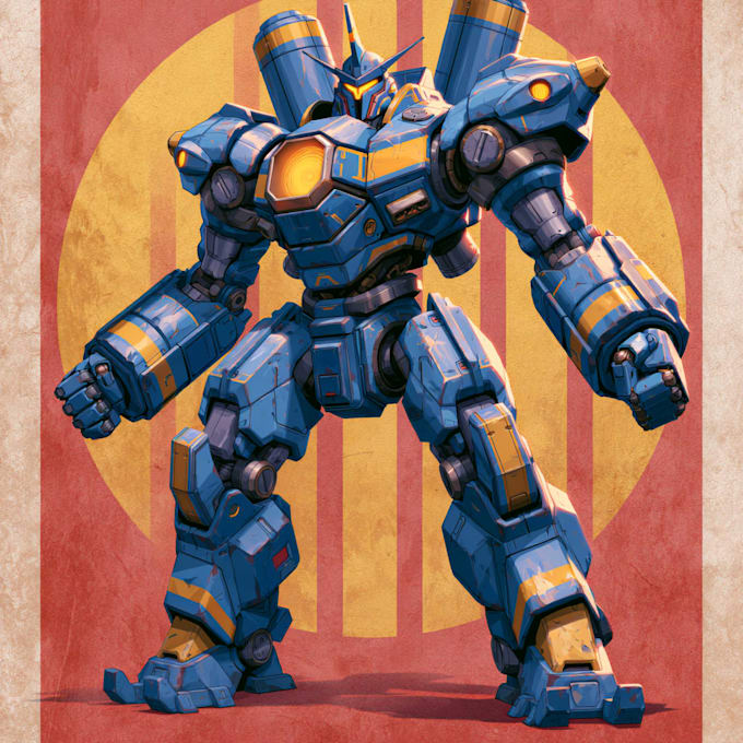 custom mecha robot armor concept art