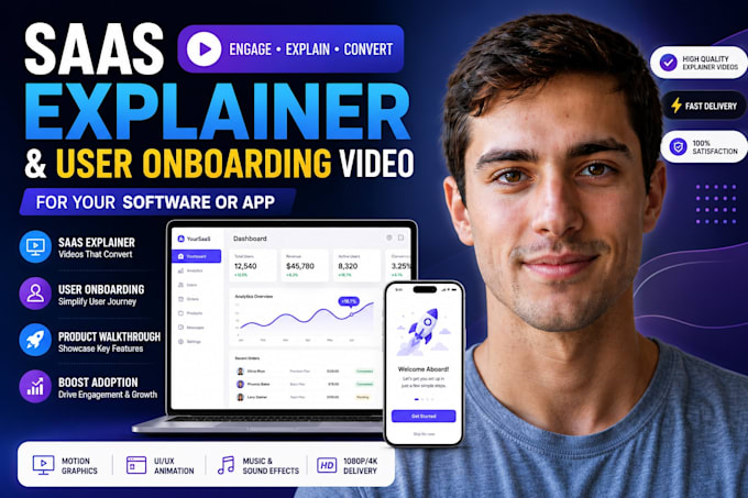 create saas explainer video and user onboarding video for your software or app