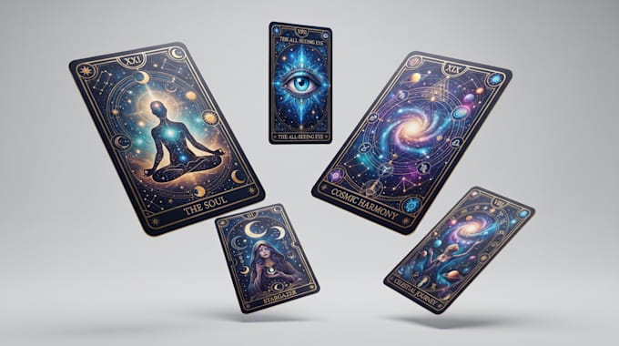 create custom oracle cards, oracle deck and spiritual card illustration