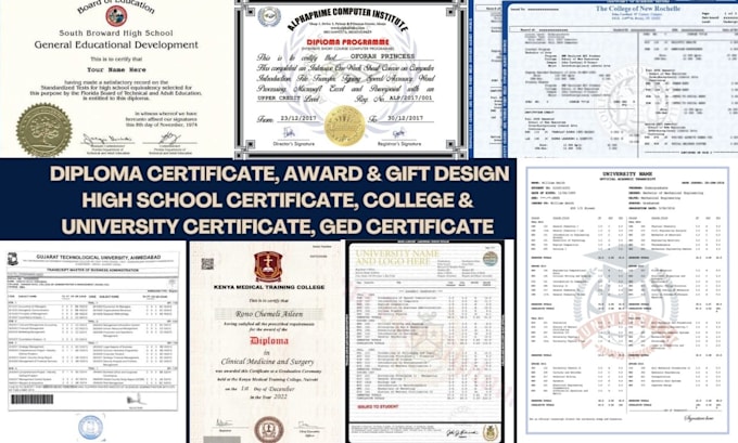 do high school transcript, college, university, home school, diploma certificate