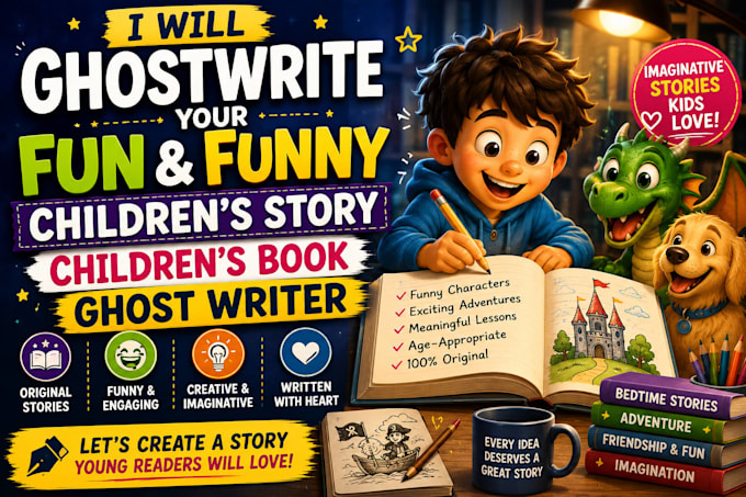 ghostwrite your fun funny childrens story childrens book ghost writer
