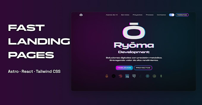 build a fast responsive landing page with astro react and tailwind CSS