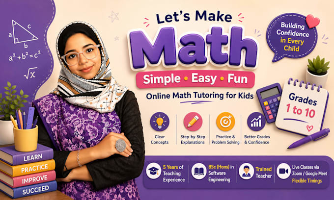 teach math for kids online, 1 on 1 lessons
