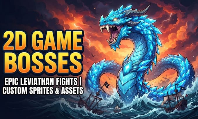 draw and animate 2d cel shaded game bosses and characters