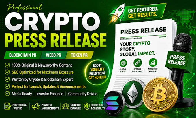 write crypto press release blockchain press release web3 press release token PR