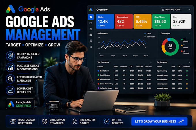 setup and manage google ads campaign as ppc ads manager, pmax campaigns