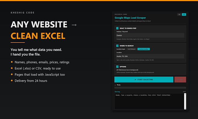 web scraping and data mining into a clean excel or csv file