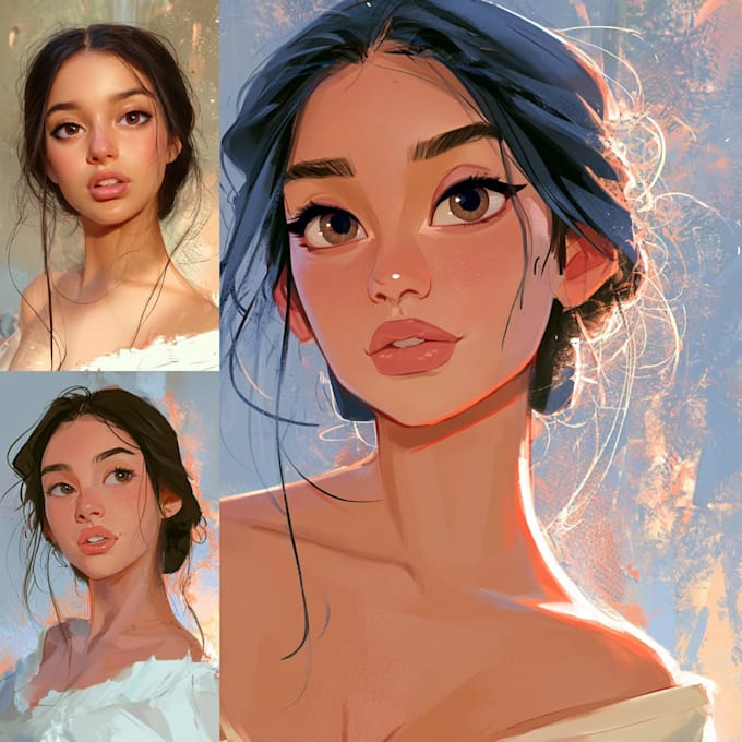 portrait into a disney style cartoon