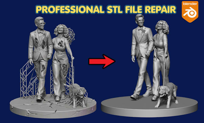 fix stl file 3d scan cleanup mesh repair modify 3mf optimize 3d model printing