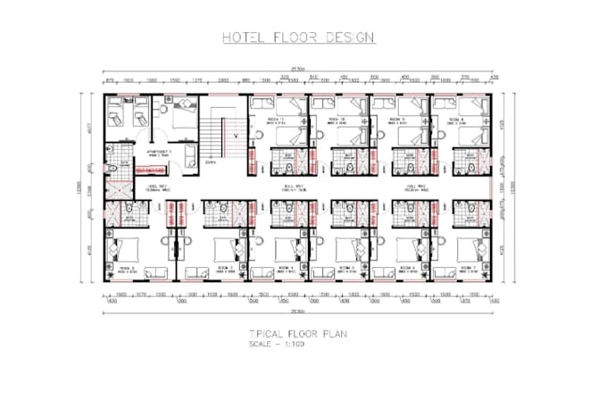 draw your architectural floor plan in auto cad 2d