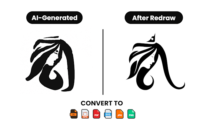 manually vectorize, redraw, and refine your ai generated logo