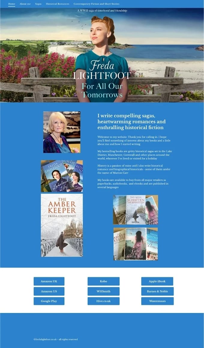 design a book author website or author landing page