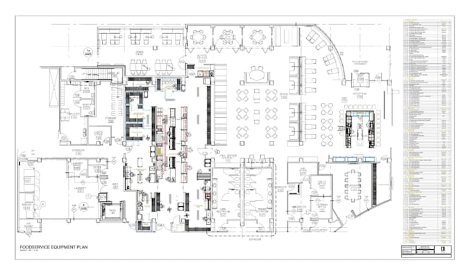 design a commercial kitchen for hotel, restaurant, and bar