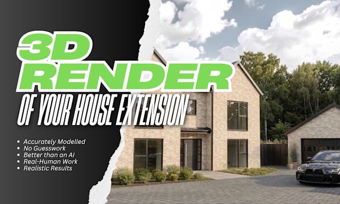 create a realistic 3d render of your house extension