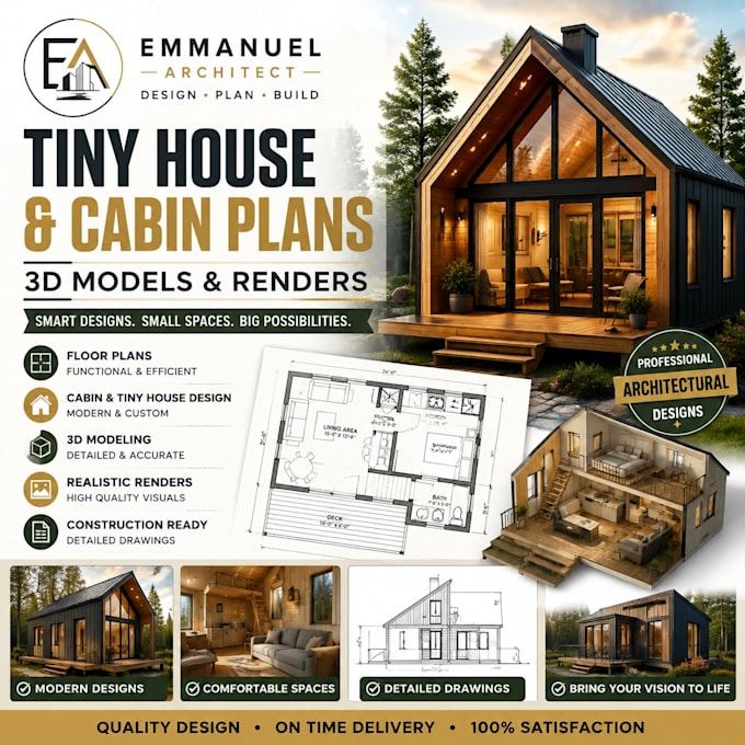 design tiny house plans cabin plans and 3d architectural models