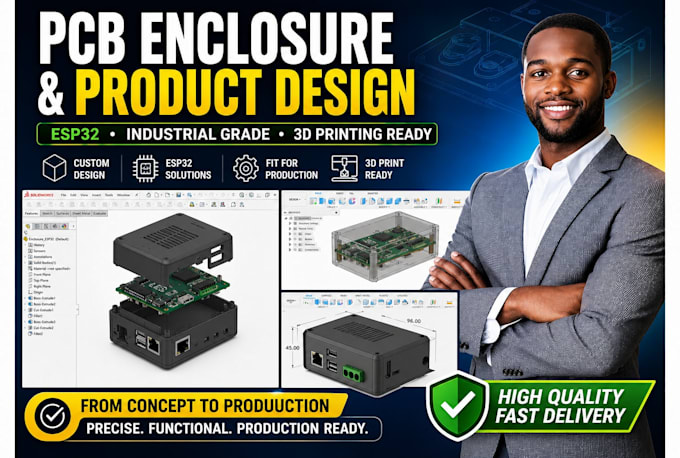 pcb enclosure design esp32 product casing industrial product design 3d printing