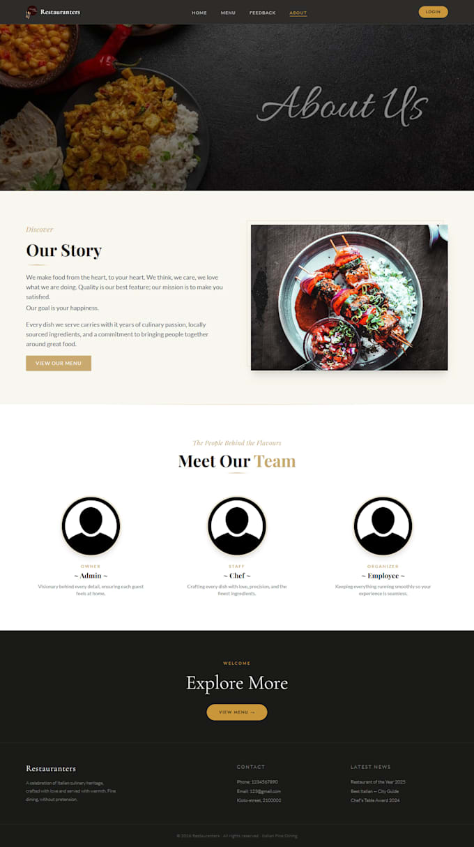 build a modern responsive react website with typescript