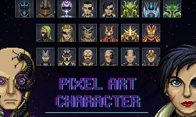 create pixel art characters battle sprite overworld sprites and pfp animation
