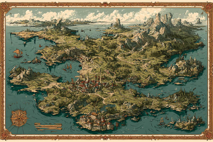 draw fantasy map illustration