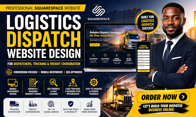 build logistics dispatch website squarespace website