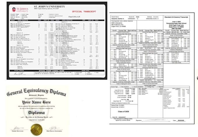 design ged certificate templates, diploma, college transcript high school