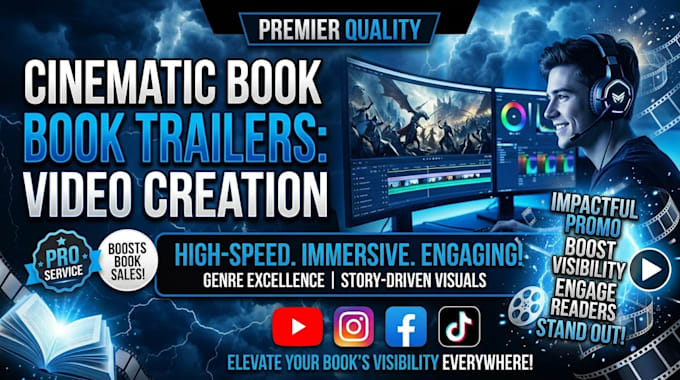 create a cinematic book trailer video to promote your novel