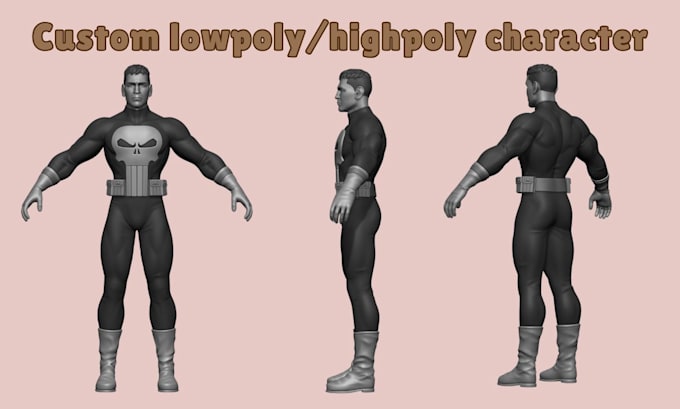 create stylized low poly character model with rigging for animation and game