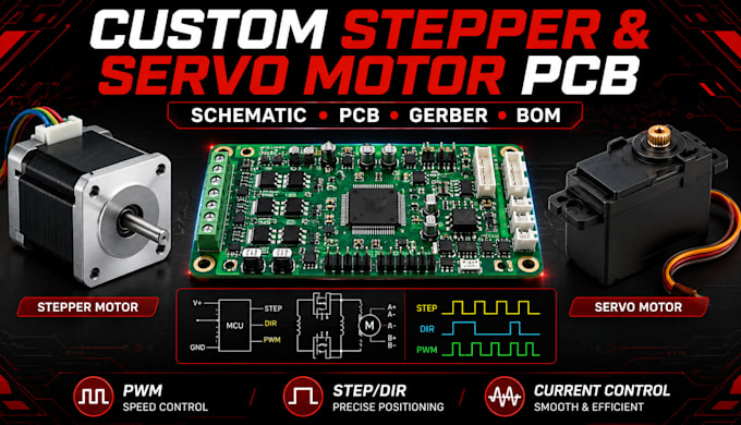 design stepper and servo motor controller pcb with schematic