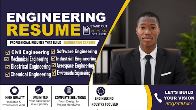 write ats optimized engineering resume, CV, civil engineering and cover letter