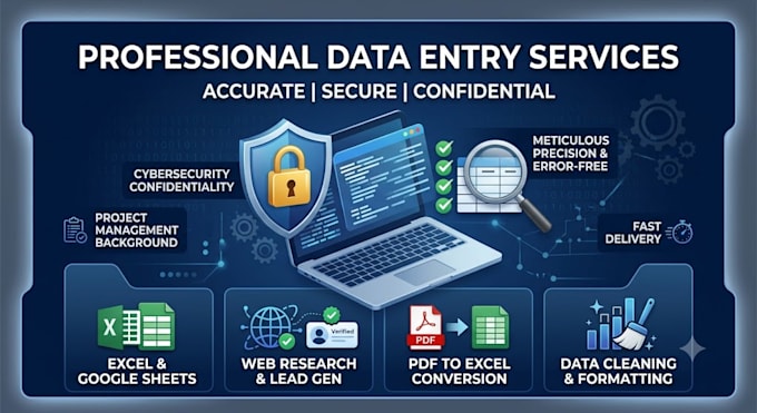 do secure and accurate data entry, web research, and data cleaning