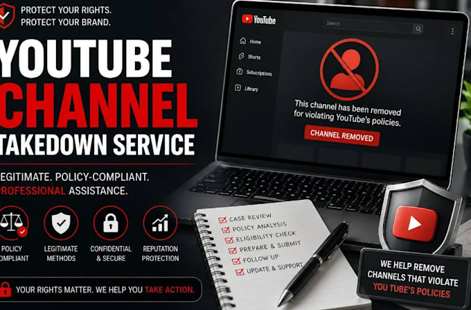 assist with legitimate youtube channel removal requests
