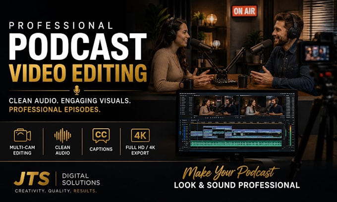 professionally edit your video podcast with captions and engaging visuals