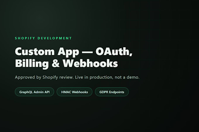 develop your custom shopify app with oauth billing and webhooks