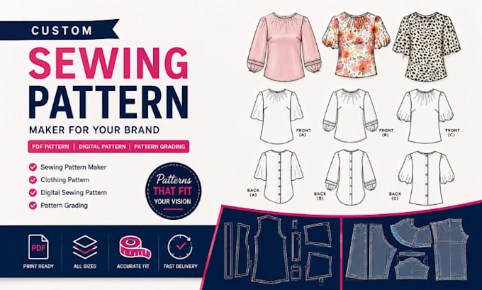 create custom sewing patterns, clothing patterns and pattern grading