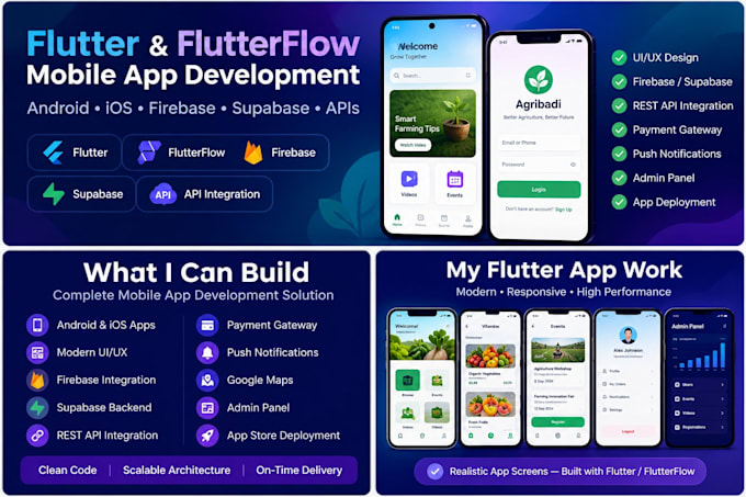 develop flutter and flutterflow mobile apps,