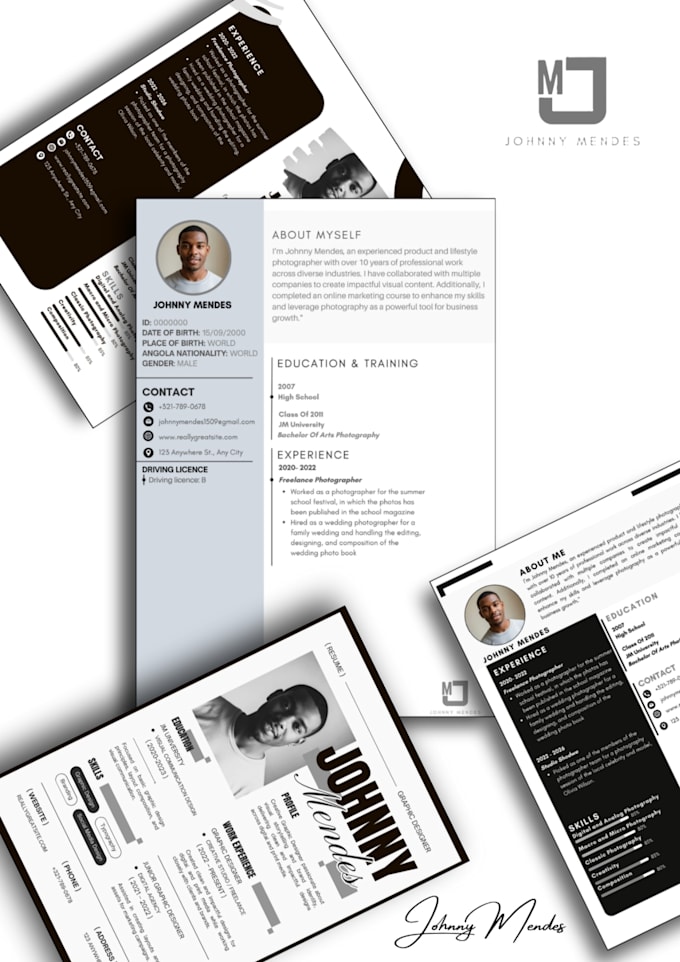 design a modern executive resume and professional cv layout