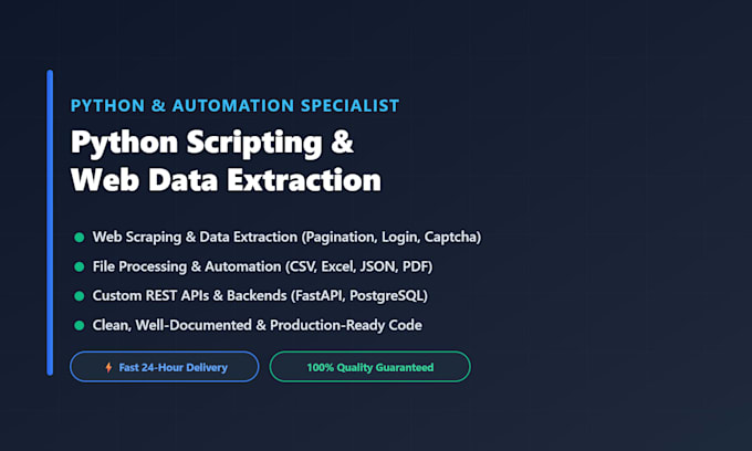 write custom python script for web scraping or automation