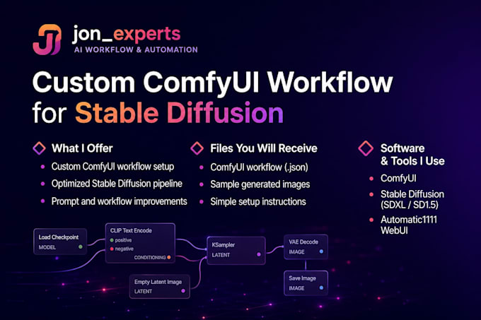 create custom comfyui workflow for stable diffusion image and video generation