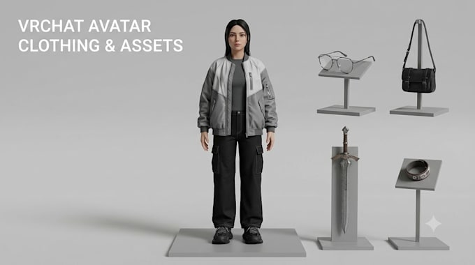 create custom vrchat avatar outfit clothing accessories props weapons assets