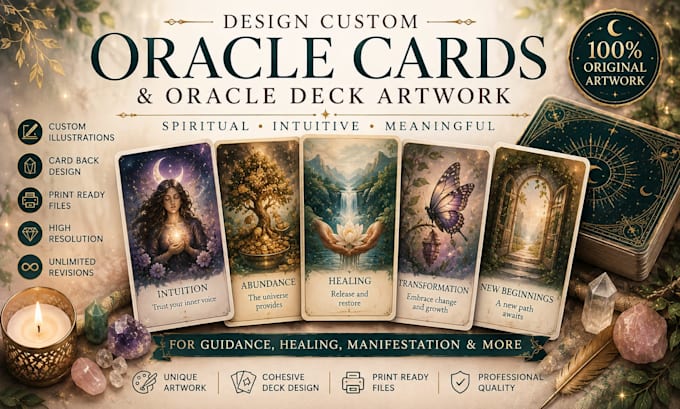 design custom oracle cards and oracle deck artwork